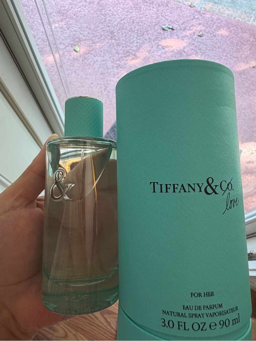 Tiffany & Co. Mint Blue Glass Bottle with Signature Blue Cap